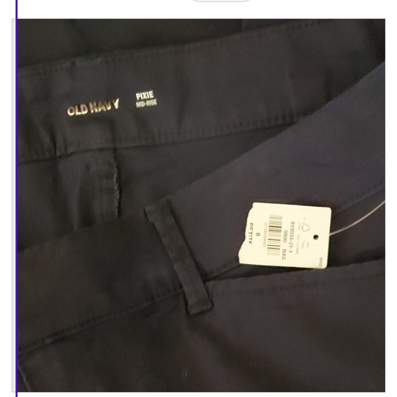 NWT Old Navy PIXIE Mid Rise Navy Ankle Pants ~sz 8 Petite - Picture 8 of 8